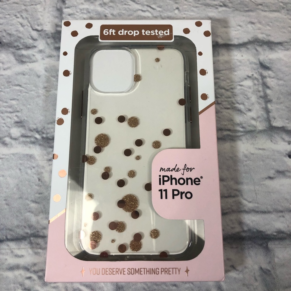 iPhone 11 Pro phone case Clear. Polka Dot. New!